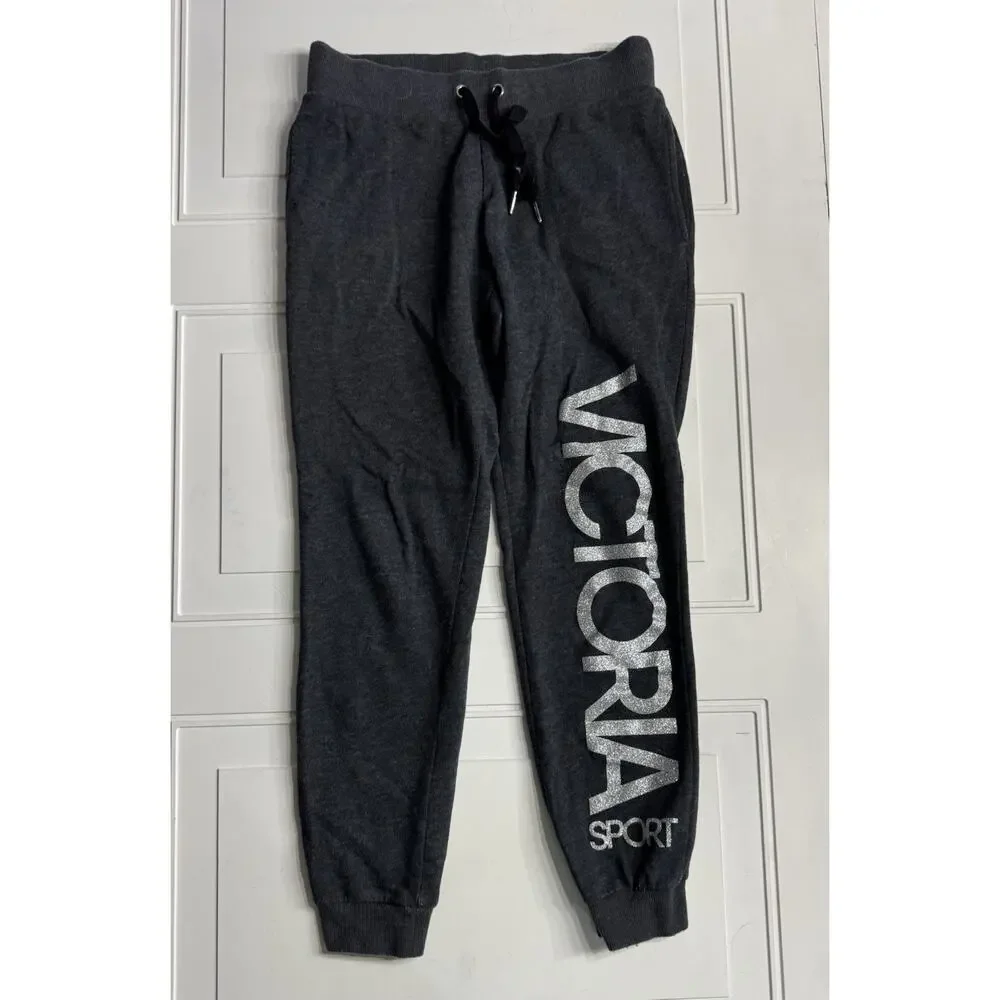 Victoria's Secret Victoria Sport Joggers Sweatpants Sparkle Glitter Logo Size XS - Picture 1 of 6